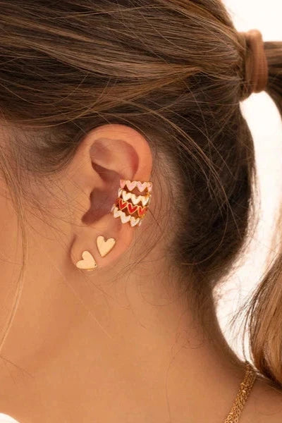 E - Earcuff Multicorazones - (Diferentes Colores)