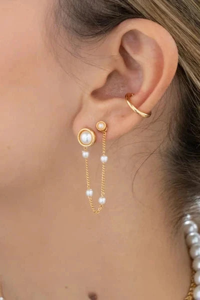 E - Aretes con Perlas + Earcutt